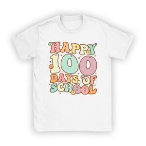 Happy 100 Days Of School Retro Groovy Teacher Student Kids Unisex T-Shirt TH1007