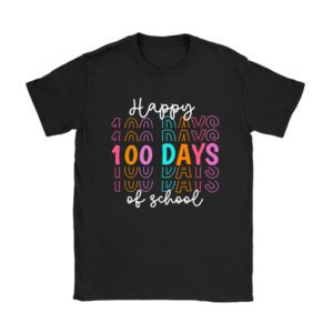 Happy 100 Days Of School Retro Groovy Teacher Student Kids Unisex T-Shirt TH1009