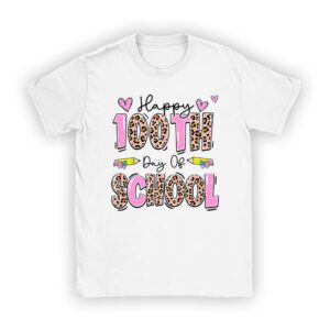 Happy 100th Day Of School Leopard print teacher student Unisex T-Shirt TH1106