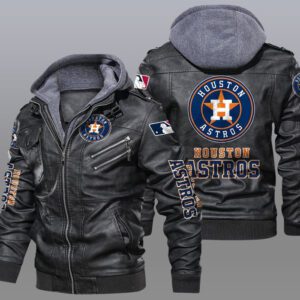 Houston Astros Black Brown Leather Jacket LIZ187