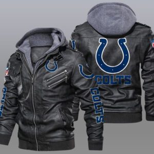 Indianapolis Colts Black Brown Leather Jacket LIZ151