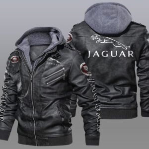 Jaguar Black Brown Leather Jacket LIZ019