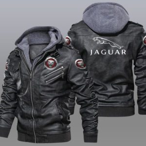 Jaguar Black Brown Leather Jacket LIZ055