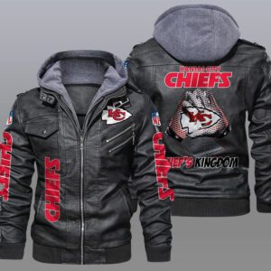 Kansas City Chiefs Black Brown Leather Jacket LIZ013