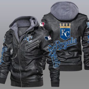 Kansas City Royals Black Brown Leather Jacket LIZ153