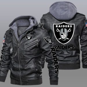 Las Vegas Raiders Black Brown Leather Jacket LIZ134