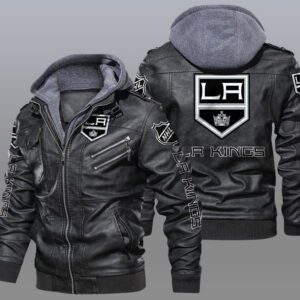 Los Angeles Kings Black Brown Leather Jacket LIZ171