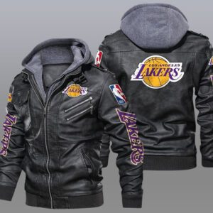 Los Angeles Lakers Black Brown Leather Jacket LIZ128