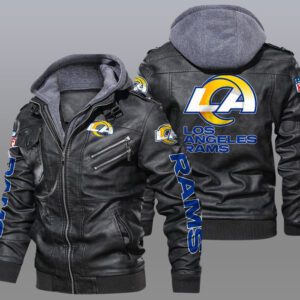 Los Angeles Rams Black Brown Leather Jacket LIZ201