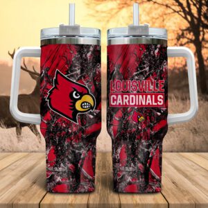 Louisville Cardinals NCAA Hunting Personalized Stanley Tumbler 40oz STT1028