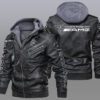 Mercedes Benz Black Brown Leather Jacket LIZ089