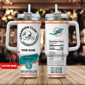 Miami Dolphins Champion Claw NFL Personalized Stanley Tumbler 40Oz STT1363