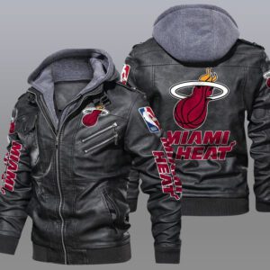 Miami Heat Black Brown Leather Jacket LIZ137