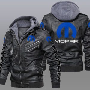 Mopar Black Brown Leather Jacket LIZ090
