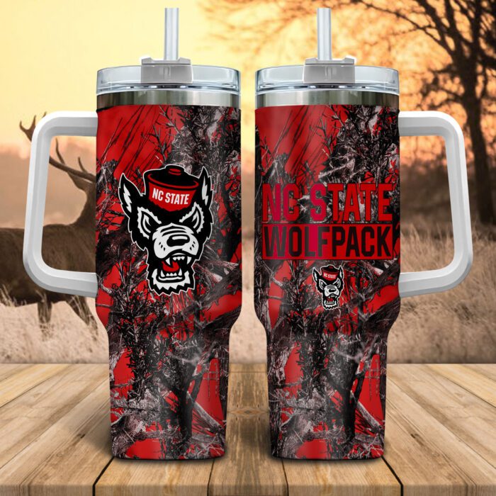 NC State Wolfpack NCAA Hunting Personalized Stanley Tumbler 40oz STT1037