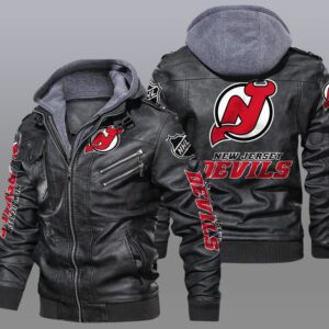 New Jersey Devils Black Brown Leather Jacket LIZ179