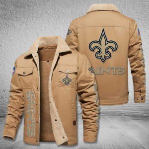 New Orleans Saints Fleece Cargo Jacket Winter Jacket FCJ1696