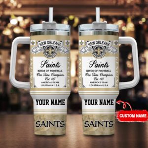 New Orleans Saints NFL Kings of Football Personalized Stanley Tumbler 40Oz STT1816
