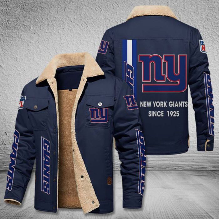 New York Giants Fleece Cargo Jacket Winter Jacket FCJ1719