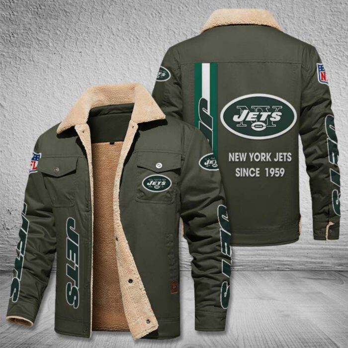 New York Jets Fleece Cargo Jacket Winter Jacket FCJ1724