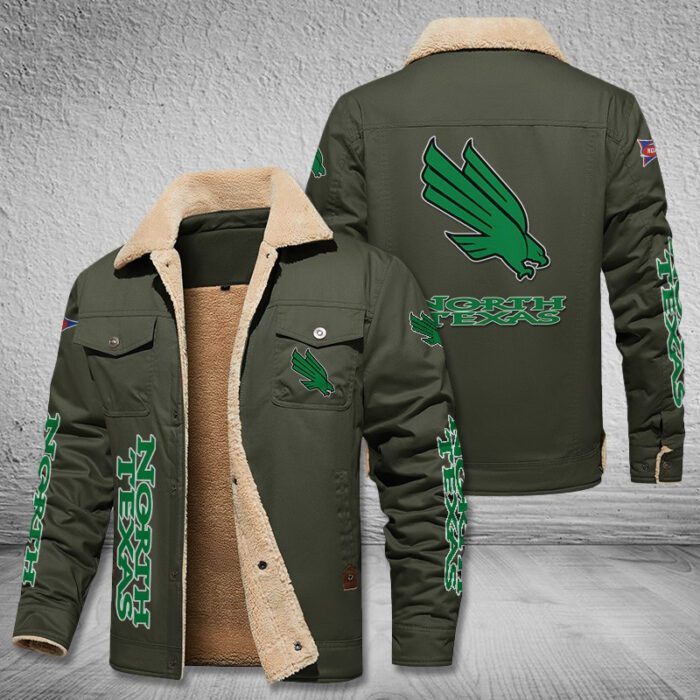 North Texas Mean Green Fleece Cargo Jacket Winter Jacket FCJ1981