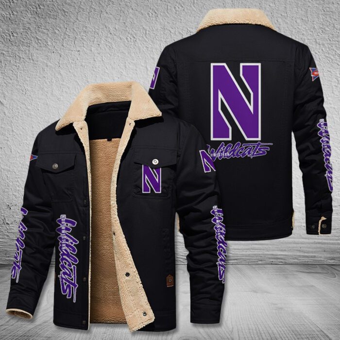 Northwestern Wildcats Football Fleece Cargo Jacket Winter Jacket FCJ1997