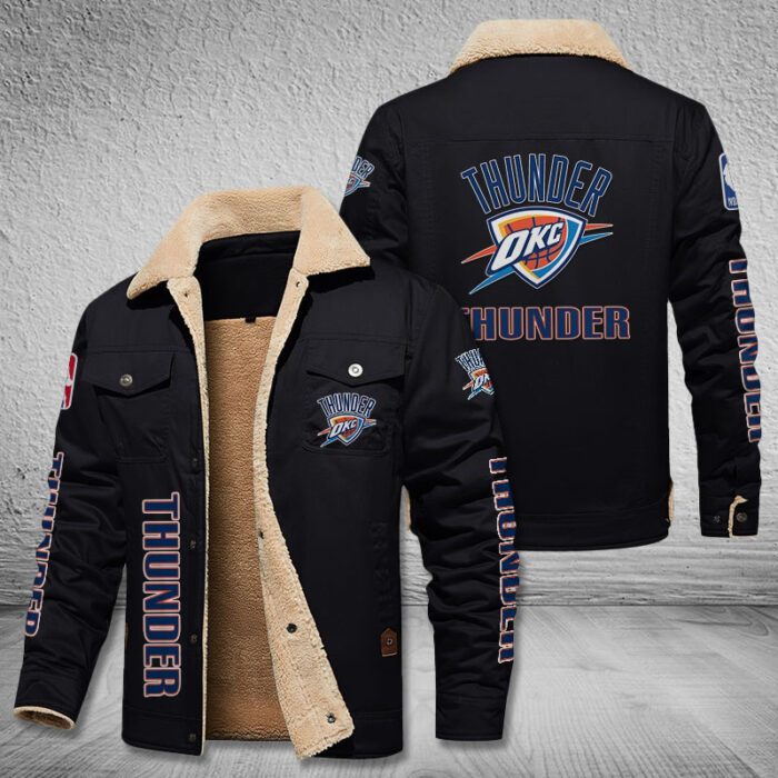 Oklahoma City Thunder Fleece Cargo Jacket Winter Jacket FCJ1853