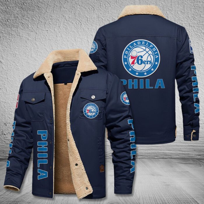 Philadelphia 76Ers Fleece Cargo Jacket Winter Jacket FCJ1845