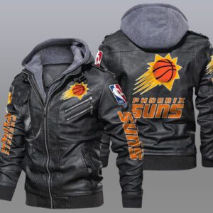 Phoenix Suns Black Brown Leather Jacket LIZ211