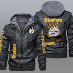 Pittsburgh Steelers Black Brown Leather Jacket LIZ015