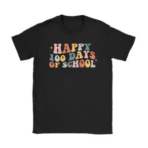 Retro 100 Days of School Teachers Kids Groovy 100th Day Unisex T-Shirt TH1001