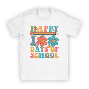 Retro 100 Days of School Teachers Kids Groovy 100th Day Unisex T-Shirt TH1002