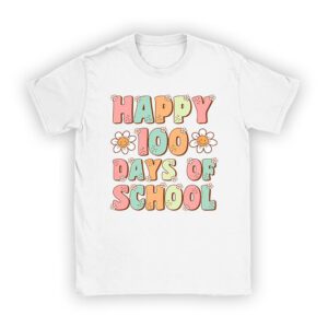 Retro 100 Days of School Teachers Kids Groovy 100th Day Unisex T-Shirt TH1005