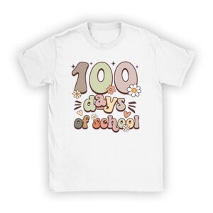 Retro Groovy 100 Days Happy 100th Day Of School Teacher Kids Unisex T-Shirt TH1114