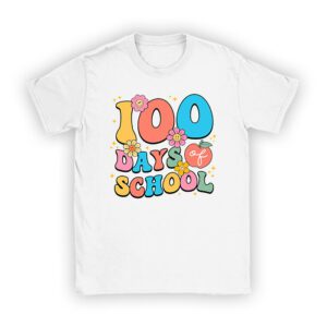 Retro Groovy 100 Days Happy 100th Day Of School Teacher Kids Unisex T-Shirt TH1115