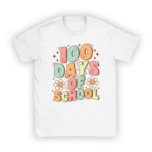 Retro Groovy 100 Days Happy 100th Day Of School Teacher Kids Unisex T-Shirt TH1116