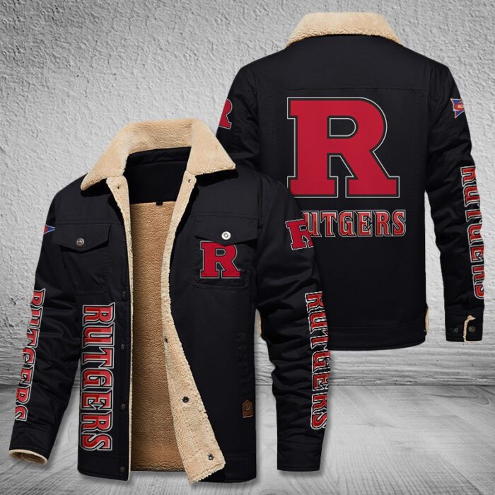 Rutgers Scarlet Knights Fleece Cargo Jacket Winter Jacket FCJ1986
