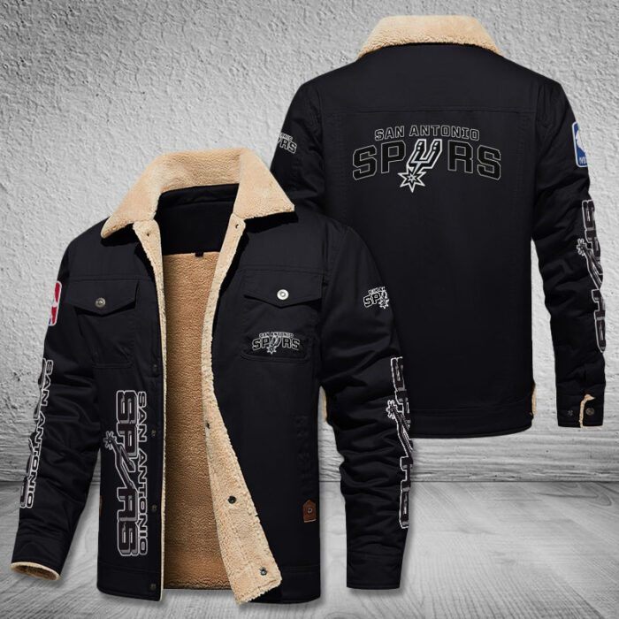 San Antonio Spurs Fleece Cargo Jacket Winter Jacket FCJ1850