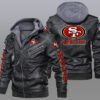 San Francisco 49Ers Black Brown Leather Jacket LIZ176