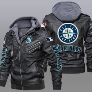 Seattle Mariners Black Brown Leather Jacket LIZ163