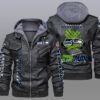 Seattle Seahawks Black Brown Leather Jacket LIZ011