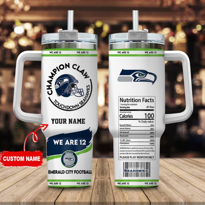 Seattle Seahawks Champion Claw NFL Personalized Stanley Tumbler 40Oz STT1372