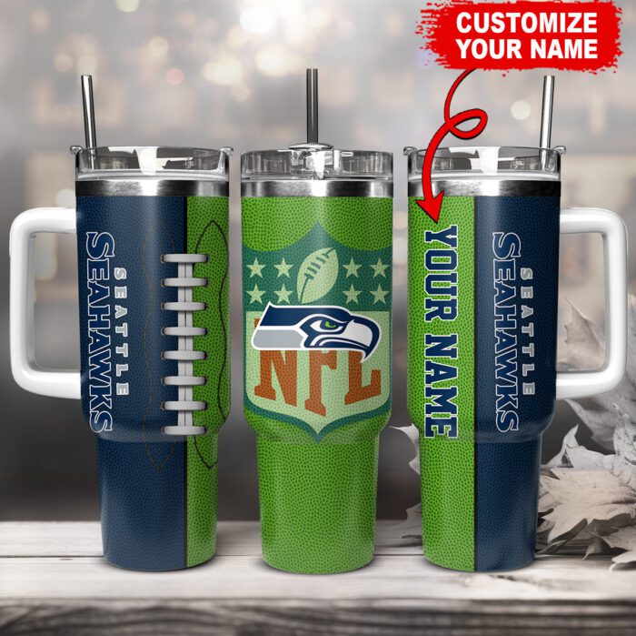 Seattle Seahawks NFL 32 Teams Football Custom Name 40oz Stanley Tumbler STT1630