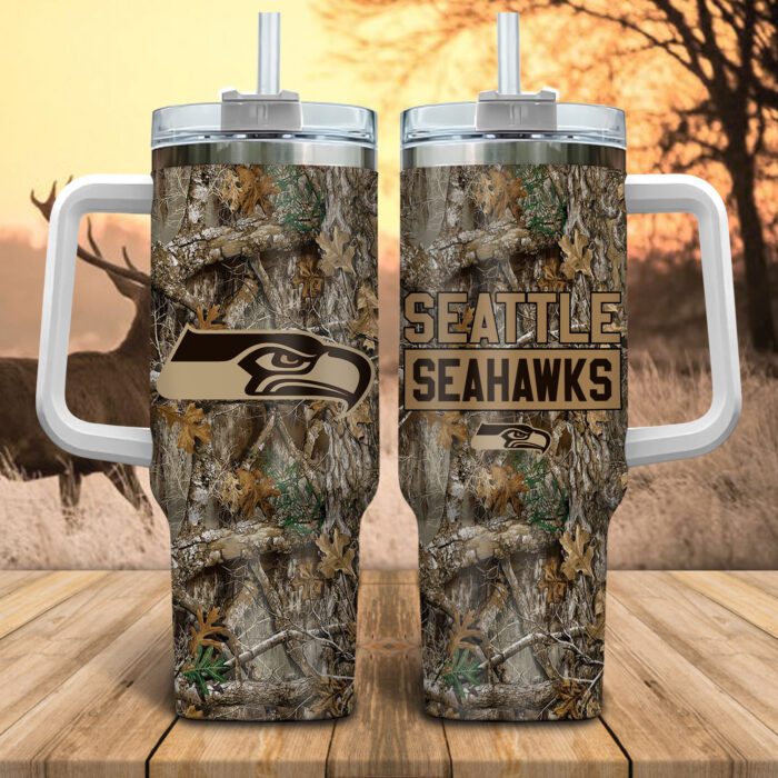 Seattle Seahawks NFL 32 Teams Hunting Tumbler Stanley Tumbler 40oz STT1143