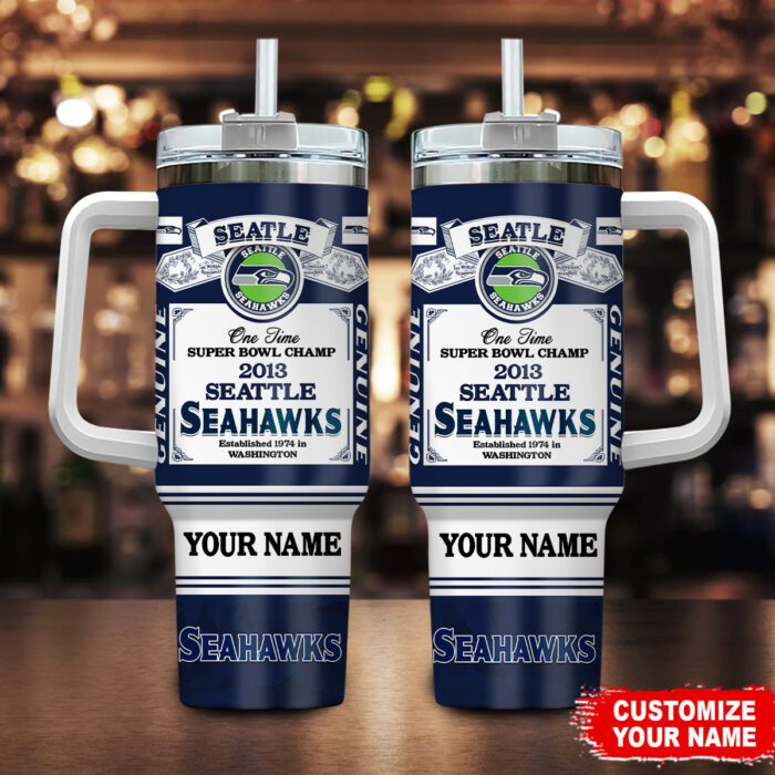 Seattle Seahawks NFL Super Bowl Champs Pride Personalized Stanley Tumbler 40Oz