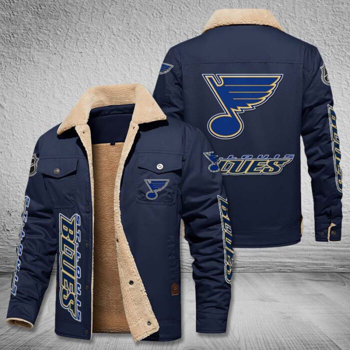St Louis Blues Fleece Cargo Jacket Winter Jacket FCJ1598