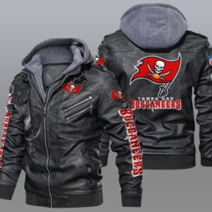 Tampa Bay Buccaneers Black Brown Leather Jacket LIZ141