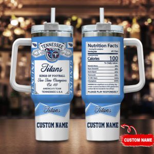 Tennessee Titans Personalized NFL Nutrition Facts 40oz Stanley Tumbler STT1888