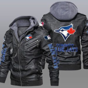 Toronto Blue Jays Black Brown Leather Jacket LIZ214
