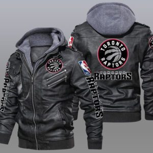 Toronto Raptors Black Brown Leather Jacket LIZ107